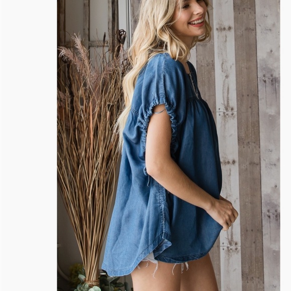 ☀️Veveret “ Henderson “ Veveret Cap Sleeve Front Pleated Tencel Top LAST ONE - Picture 5 of 11